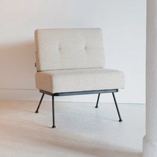 Zuiver Fauteuil 'Bowie' Bouclé, kleur Naturel