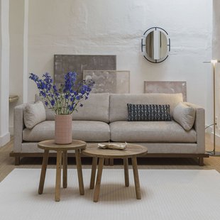 Zuiver 3-zits Bank 'Blossom' Eikenhout en stof, kleur Zand