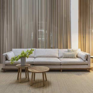 Zuiver 4,5-zits Bank 'Blossom' Eikenhout en stof, kleur Beige