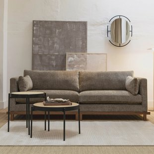 Zuiver 3-zits Bank 'Blossom' Eikenhout en stof, kleur Bruin