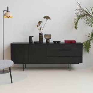 Zuiver TV-meubel 'Travis' Eikenhout, 180cm, kleur Zwart