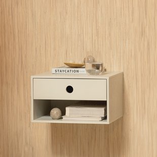 WOOOD Zwevend Nachtkastje 'Nancy' Met 1 lade, kleur Mist