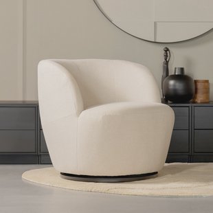 WOOOD Draaifauteuil 'Serra' Woven, kleur Off White