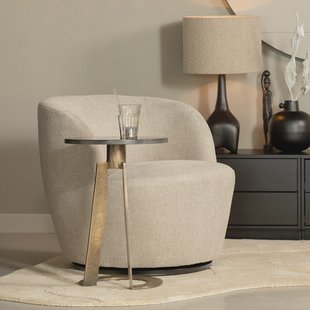 WOOOD Draaifauteuil 'Serra' Woven, kleur Zand