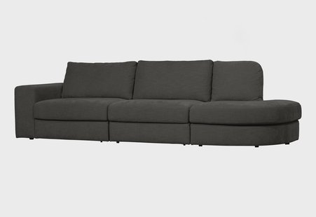 vtwonen 2,5-zits Bank 'Family' Ronding Rechts, Woven, kleur Antraciet