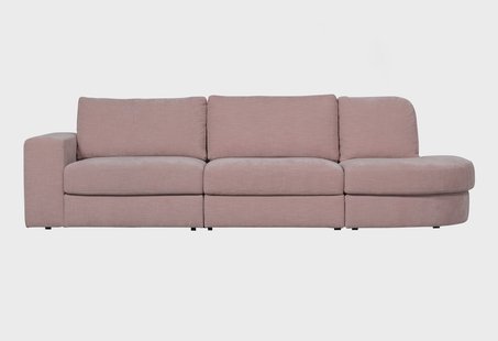 vtwonen 2,5-zits Bank 'Family' Ronding Rechts, Woven, kleur Roze