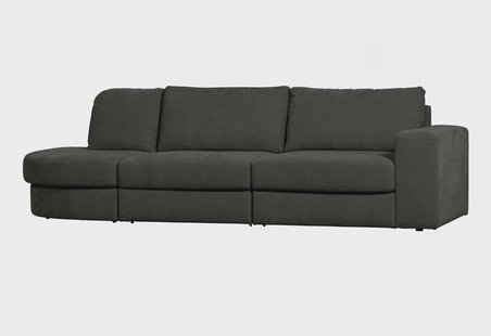 vtwonen 2,5-zits Bank 'Family' Ronding Links, Woven, kleur Antraciet