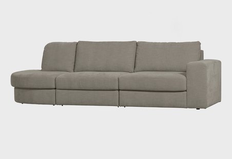 vtwonen 2,5-zits Bank 'Family' Ronding Links, Woven, kleur Warm Grijs