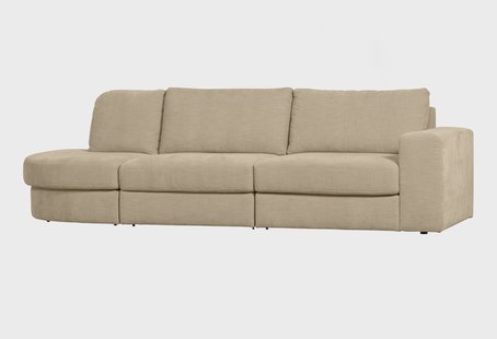 vtwonen 2,5-zits Bank 'Family' Ronding Links, Woven, kleur Zand