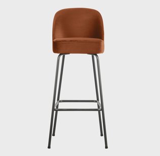 WOOOD Barstoel 'Vogue' Velvet, kleur Roestbruin (zithoogte 79cm)