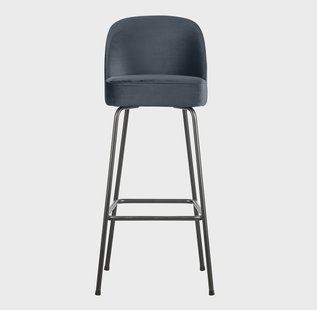 WOOOD Barstoel 'Vogue' Velvet, kleur Teal (zithoogte 79cm)