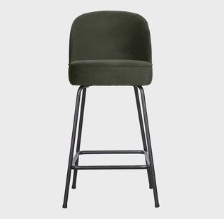 WOOOD Barstoel 'Vogue' Velvet, kleur Donkergroen (zithoogte 64cm)