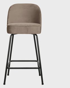 WOOOD Barstoel 'Vogue' Velvet, kleur Khaki (zithoogte 64cm)