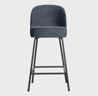WOOOD Barstoel 'Vogue' Velvet, kleur Teal (zithoogte 64cm)