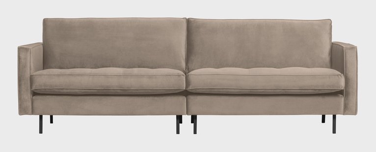 WOOOD 3-zits Bank 'Rodeo Classic' Velvet, kleur Khaki