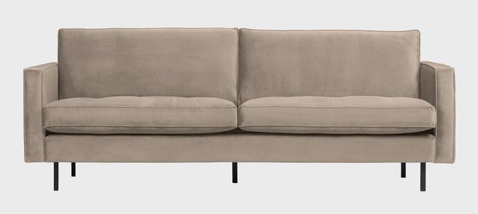 WOOOD 2,5-zits Bank 'Rodeo Classic' Velvet, kleur Khaki