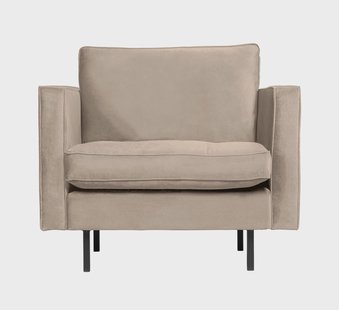 WOOOD Fauteuil 'Rodeo Classic' Velvet, kleur Khaki