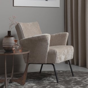 WOOOD Fauteuil 'Muse' Chenille, kleur Naturel