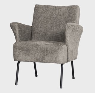 WOOOD Fauteuil 'Muse' Chenille, kleur Taupe