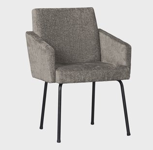 WOOOD Eetkamerstoel 'Mount' Chenille, kleur Taupe