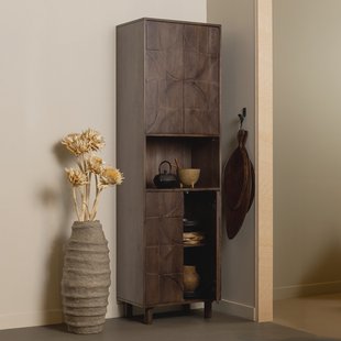 WOOOD Opbergkast 'Draw' Mangohout, 200 x 60cm, kleur Walnoot