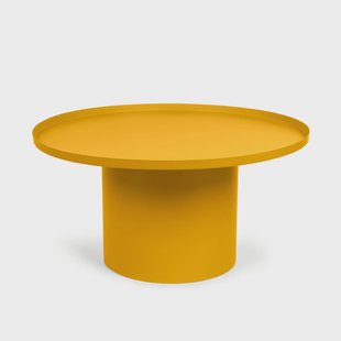 Kave Home Ronde Salontafel 'Fleksa' 72cm, kleur Mosterdgeel