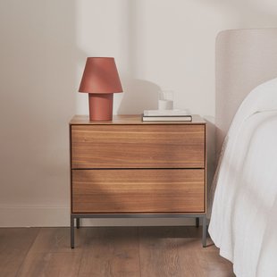 Kave Home Nachtkastje 'Vedrana' Walnoot, Met 2 lades