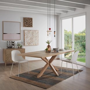 Kave Home Eettafel 'Argo' Eikenlook, 180 x 100cm, kleur Naturel