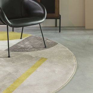 Zuiver Rond Vloerkleed 'Hilton' 240cm, kleur Grijs/Geel