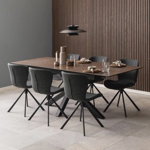 Bendt Uitschuifbare Eettafel 'Line' Keramiek, 168-210 x 90cm, kleur Bruin