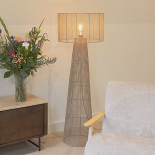 By-Boo Vloerlamp 'Oshu' Jute, 146cm hoog