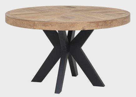 DTP Home Ronde Eettafel 'Einstein' Hongaarse punt, Teakhout, 130cm