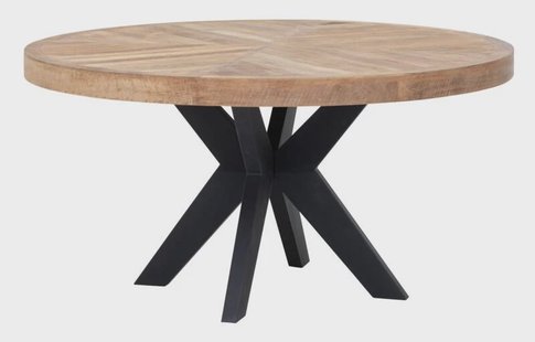 DTP Home Ronde Eettafel 'Einstein' Hongaarse punt, Teakhout, 150cm