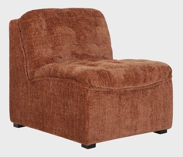MUST Living Fauteuil 'Liberty' Grof Velvet, kleur Cinnamon