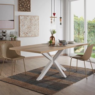 Kave Home Eettafel 'Argo' wit / hout, 180 x 100cm