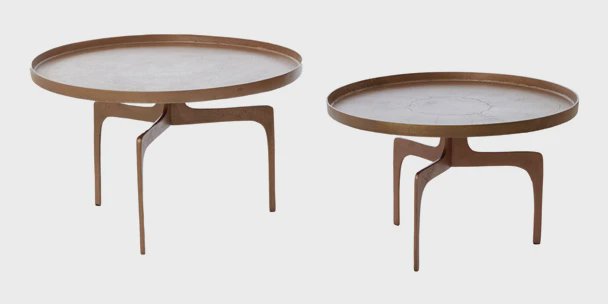 Light & Living Salontafel 'Pano' Set van 2 stuks, kleur Donker Brons