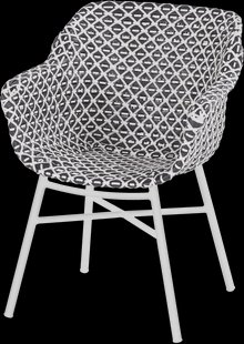 Hartman Tuinstoel 'Delphine' Wicker, kleur Wit/Zwart