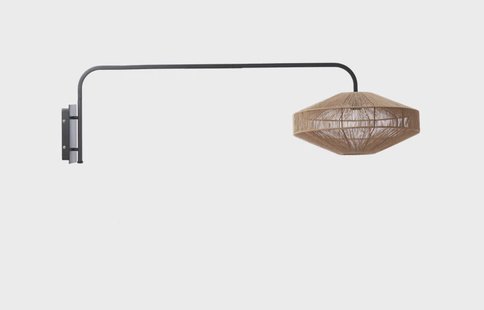 Light & Living Wandlamp 'Lyra' kleur Naturel/Mat Zwart