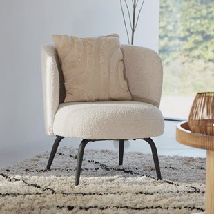 Light & Living Fauteuil 'Dieyda' Bouclé, kleur Crème