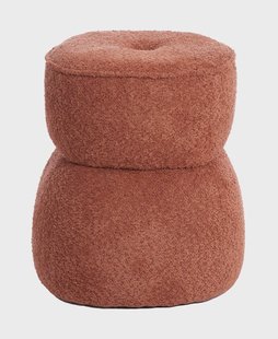 Light & Living Poef 'Leyla' Chenille, kleur Terra