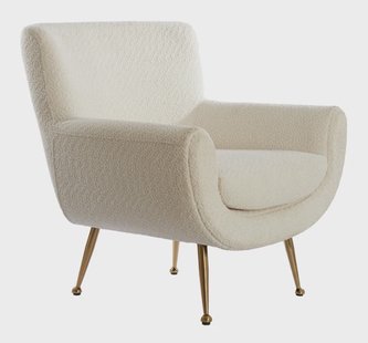 Light & Living Fauteuil 'Vinstra' Bouclé, kleur Wit