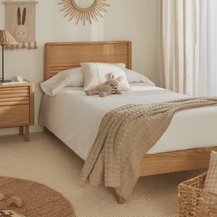 Kave Home Bed 'Lenon' Eikenhout, 90 x 200cm