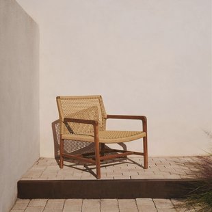 Kave Home Fauteuil 'Sabolla' Teakhout, kleur Naturel