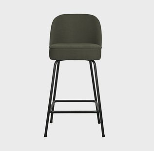 WOOOD Barkruk 'Vogue' Woven, kleur Warm Groen (zithoogte 65cm)