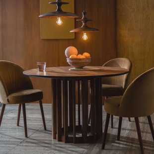 Dutchbone Ronde Eettafel 'Barlet' Walnoot, 120cm