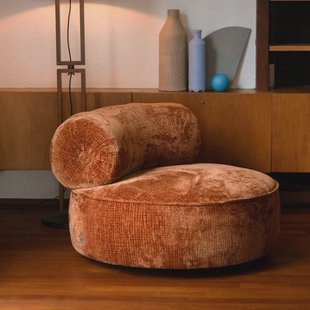 Dutchbone Fauteuil 'Tilbury' Chenille, kleur Oranje