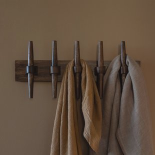 Dutchbone Kapstok 'Jakub' Met 5 haken, Mangohout, kleur Bruin
