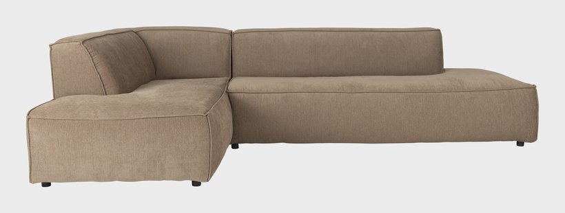 Zuiver Loungebank 'Fat Freddy' Links, Rib, kleur Caramel