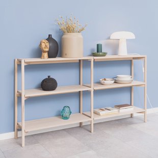 Bendt Laag Wandrek 'Calais' Eiken Whitewash, 169 x 88cm, kleur Wit