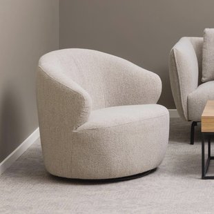 Bendt Draaibare Fauteuil 'Breah' Bouclé, kleur Beige